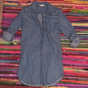 Denim button down dress